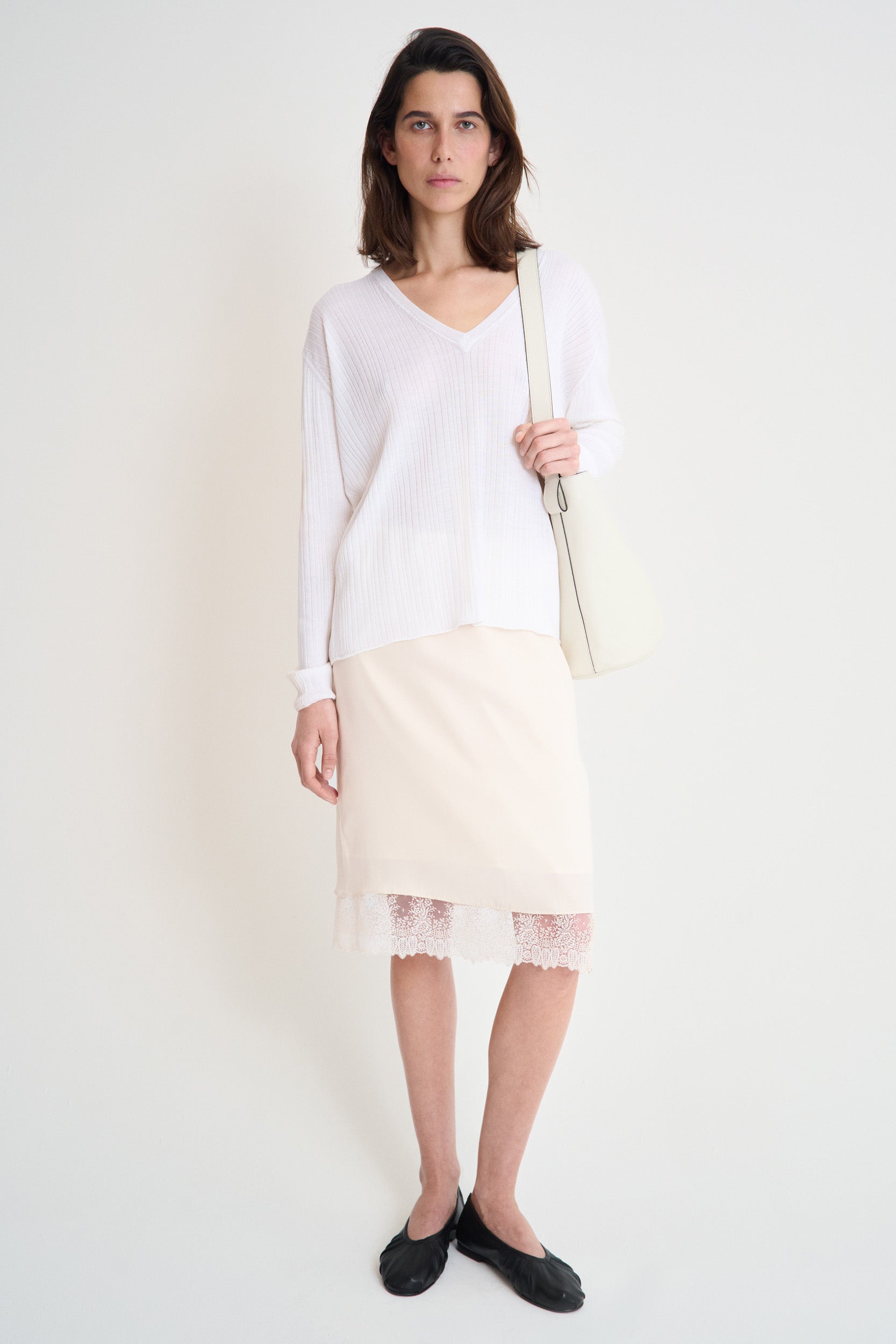 Mirage Ecru V-Neck Sweater