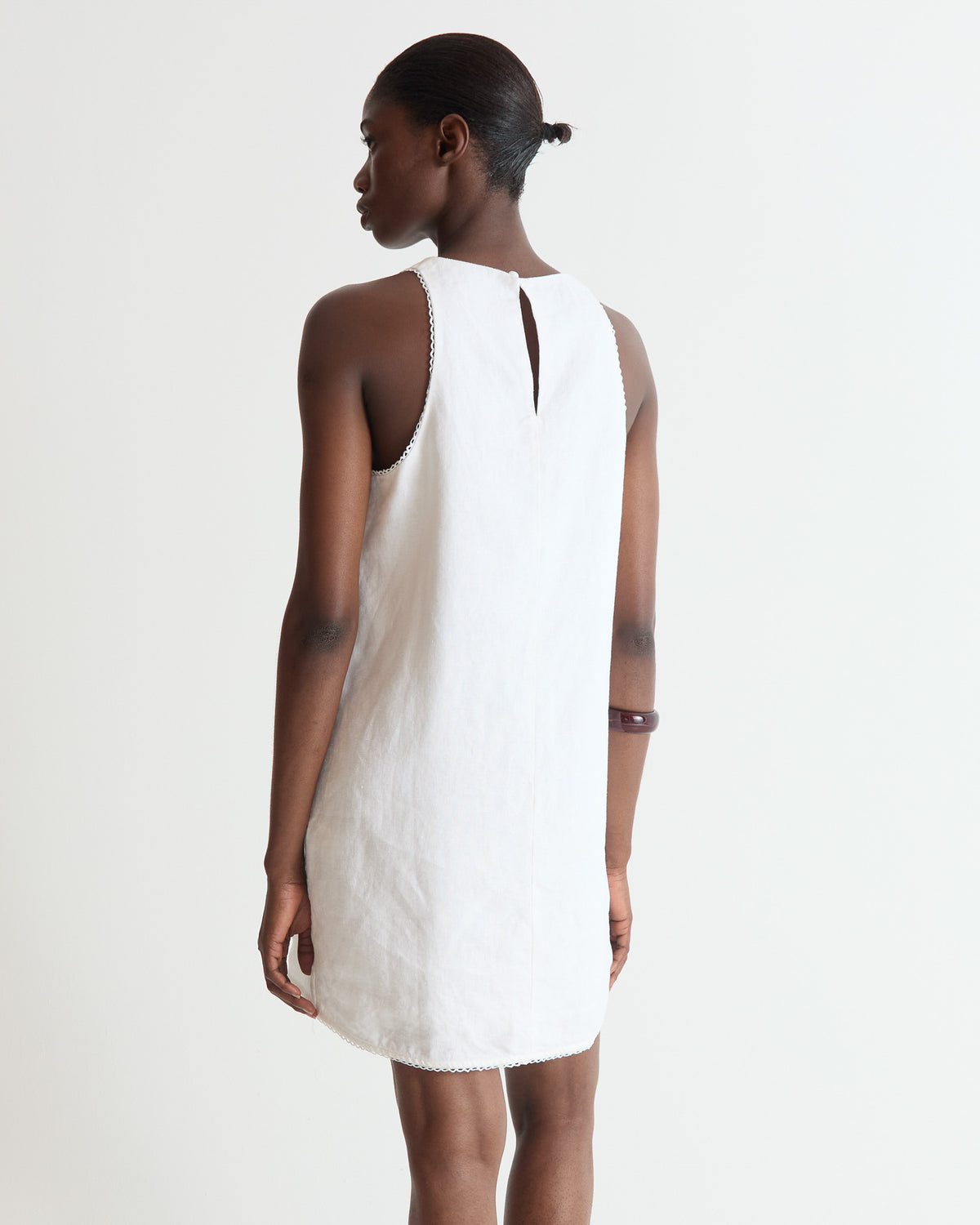 Robe Madère Blanc Brodée