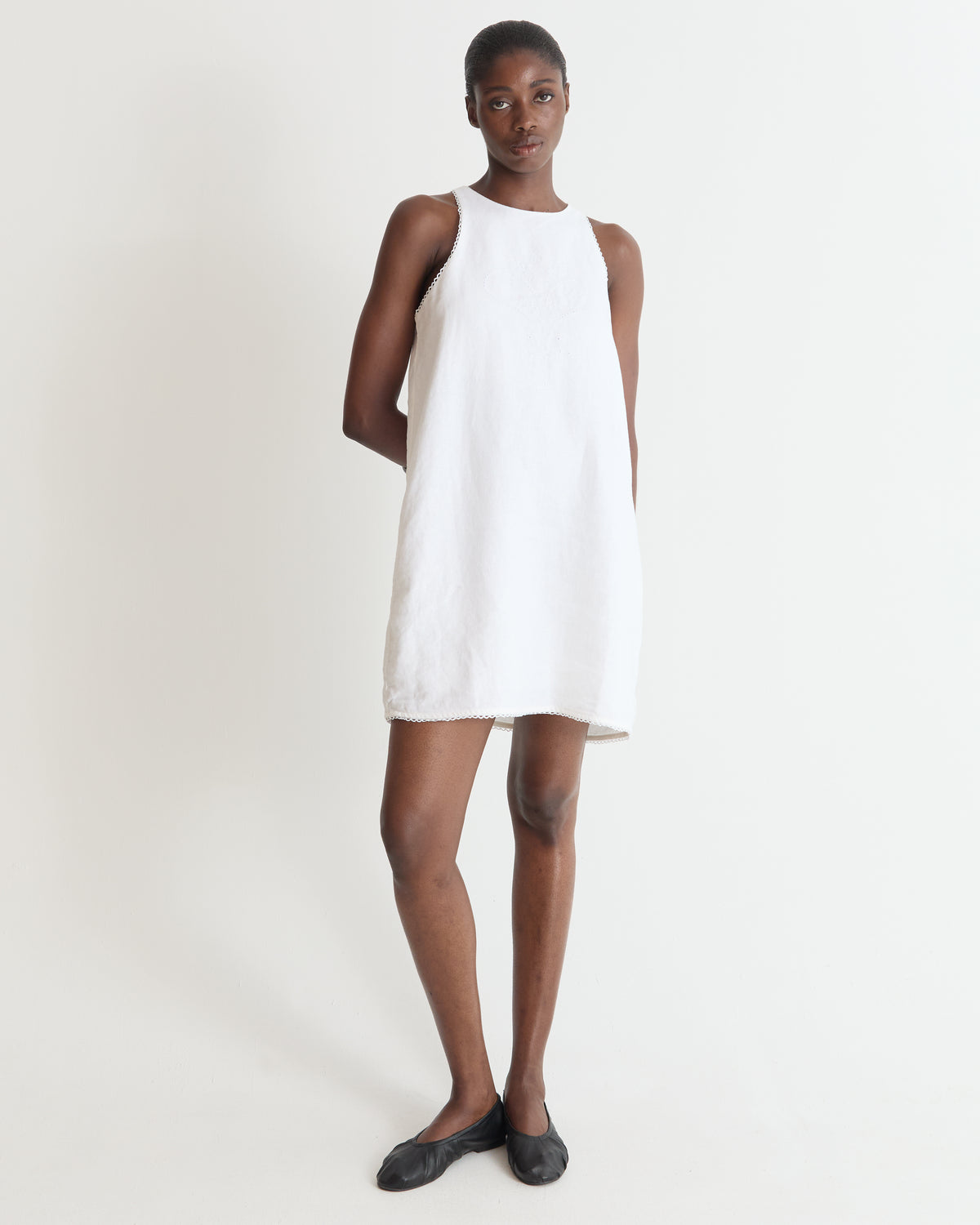 Robe Madère Blanc Brodée
