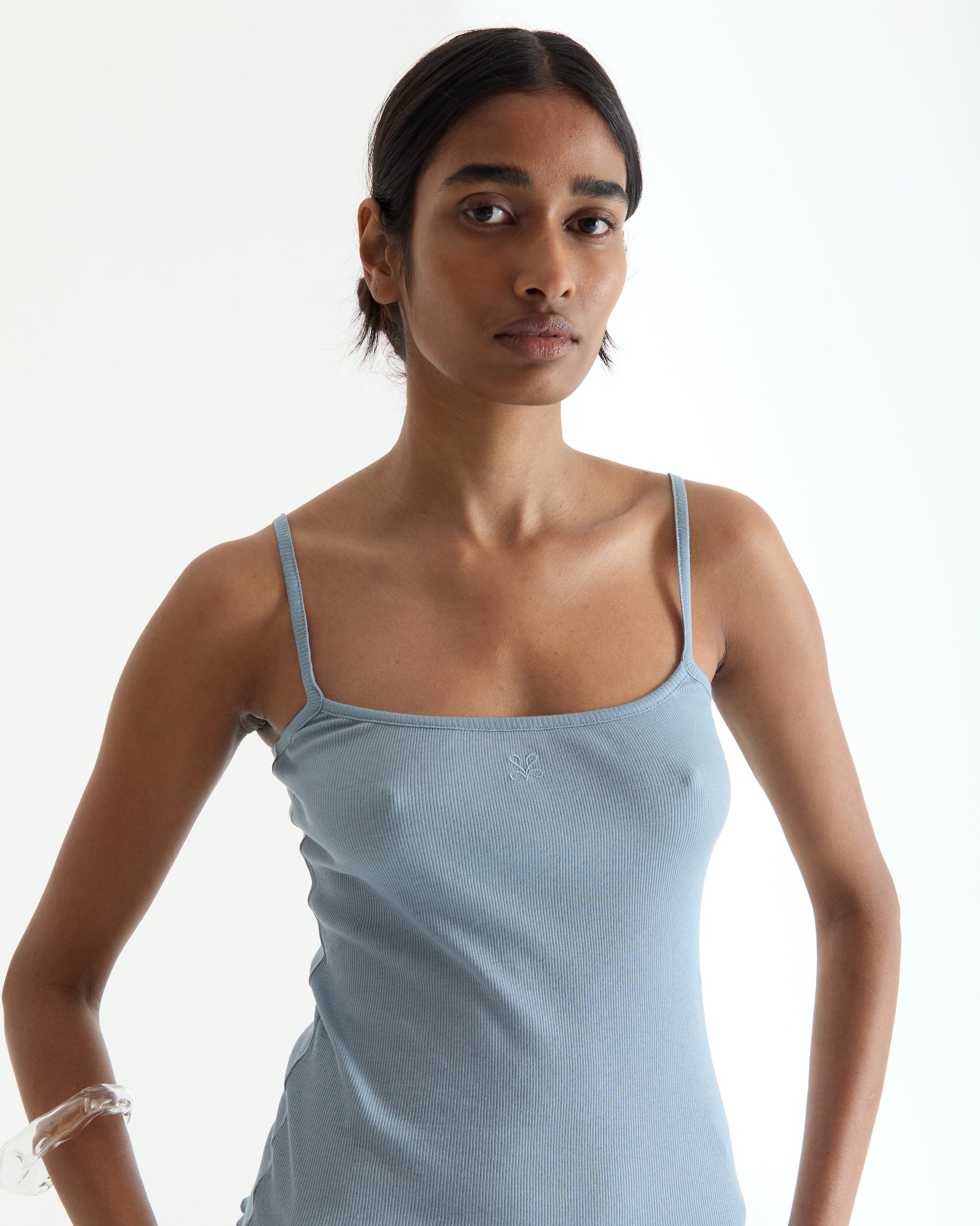 Blue Spaghetti Tank Top