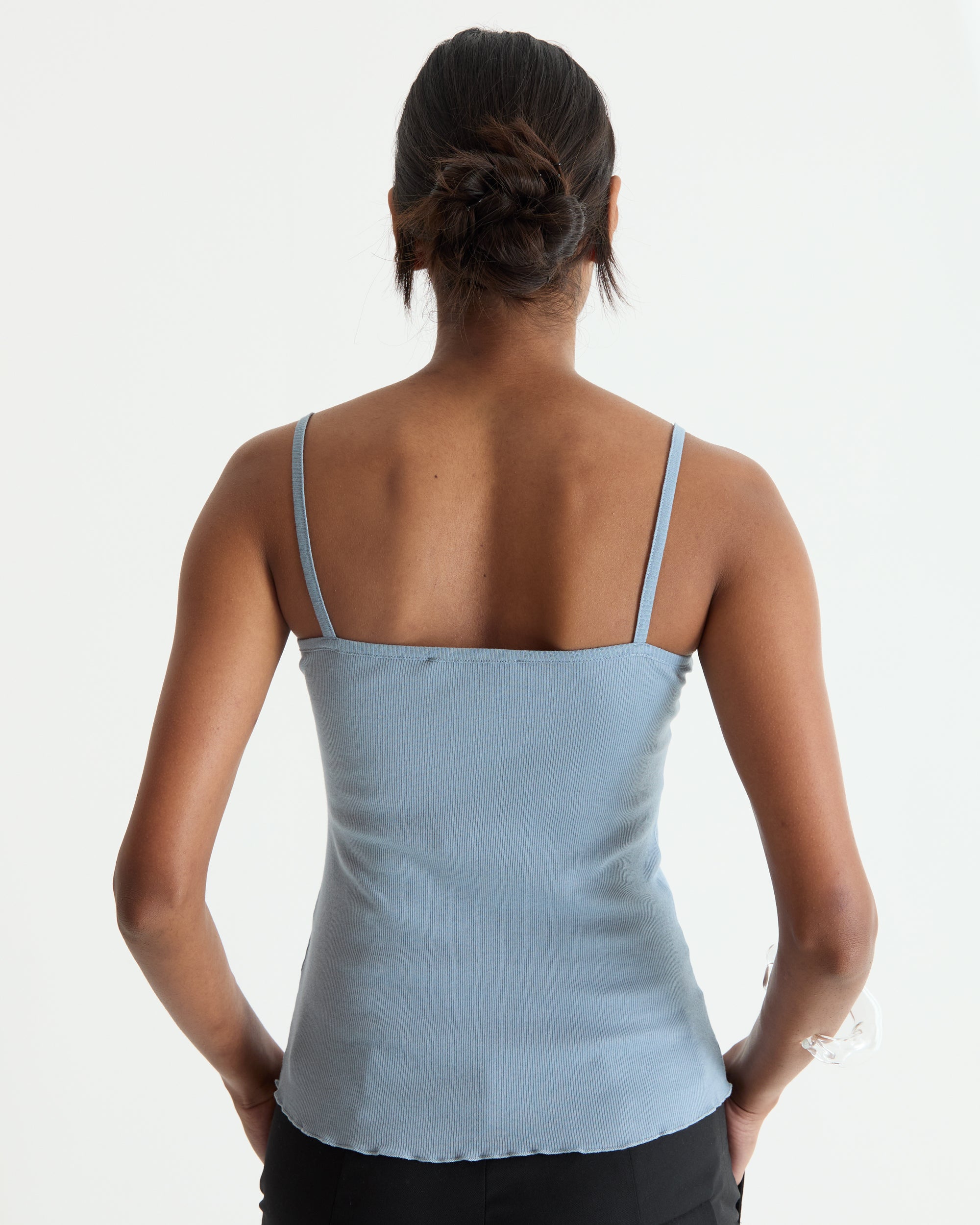 Blue Spaghetti Tank Top