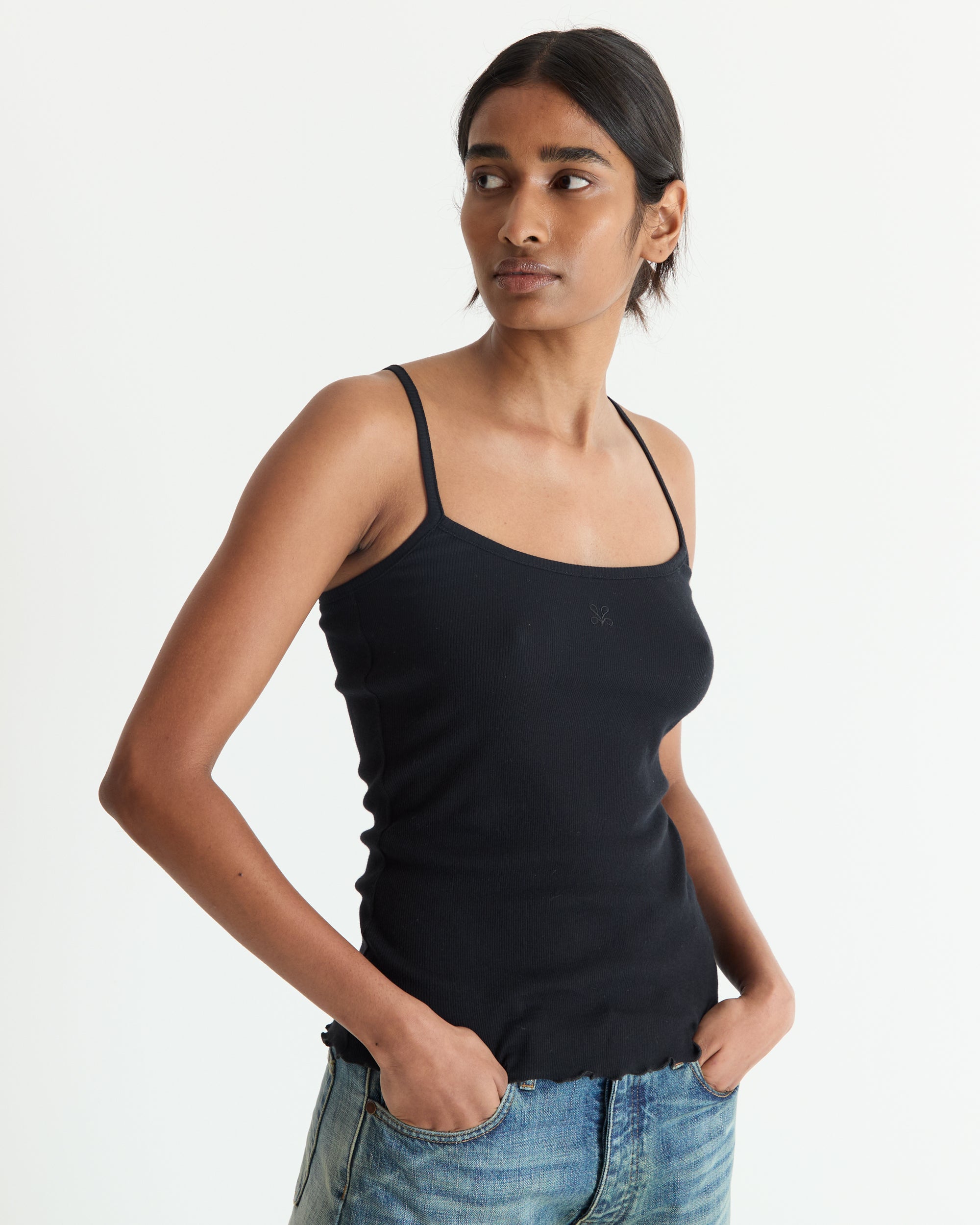 Black Spaghetti Tank Top