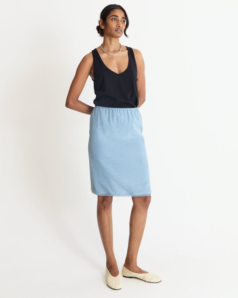 Jupe Zakynthos Tencel Bleu Pale